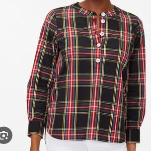 J.Crew Stewart Tartan Cotton Poplin Top